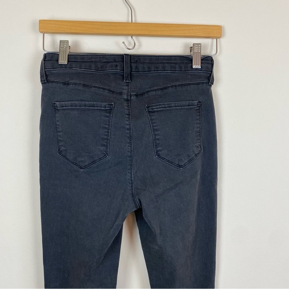 L'AGENCE Margot High-Rise Skinny Ankle Jeans in Coal Destruct - Picture 6 of 8